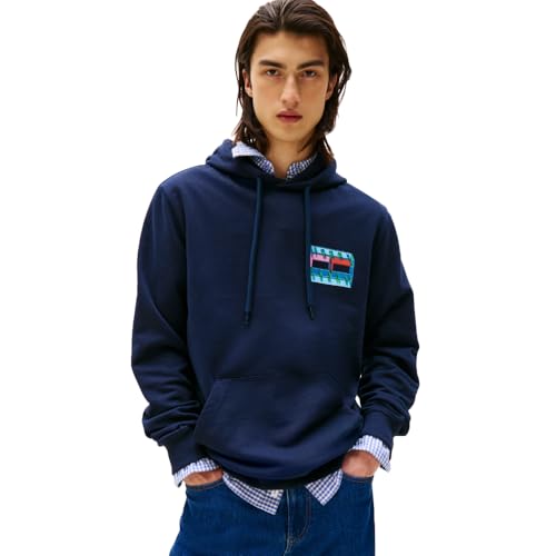 Tommy Jeans Men's Medium Weight Hoodie Sweatshirt with Printed
