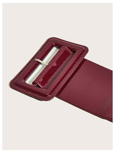 SweatyRocks Women's Square Shaped Buckle Belt Elastic Stretchy Waist Belts Adjustable Waistband4