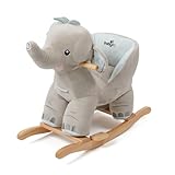 Babylo Elephant Rocking Animal with sound, 18months+, Rocker, Grey Blue