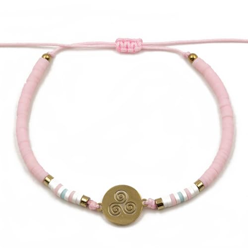 Générique Bracelet Bohème en Perles Heishi avec Pendentif Triskel – Symbole Celte et Style Unique – Idée Cadeau Unisexe pour Toutes Occasions...