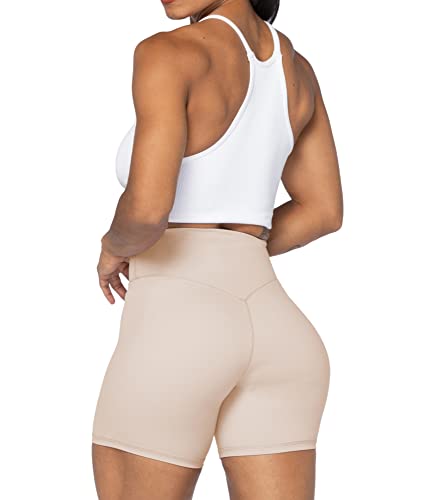 Image of Sunzel No Front Seam High Waist Biker Shorts for Women, Squat Proof Yoga Workout Gym Bike Shorts