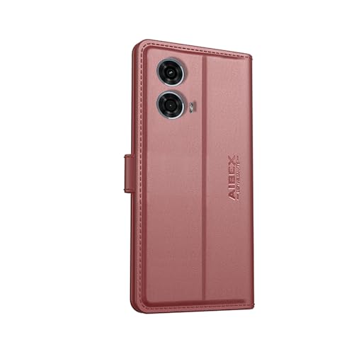 Image of AIBEX Compatible for Motorola G45 5G / Motorola G34 5G Flip Cover Leather Finish with Magnatic Closure | Inside TPU with Card Pockets | Wallet Stand | Complete Protection Flip Case -Brown