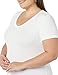 Amazon Essentials Women's Slim-Fit Short-Sleeve V-Neck T-Shirt, Pack of 2, White/Light Camel, Medium