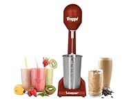 Beper - Elektrischer Standmixer für Milchshakes, Frappés, Smoothies und Cocktails, 2-Gänge, Aluminiumbehälter 0,5 l, 100 W , Rot