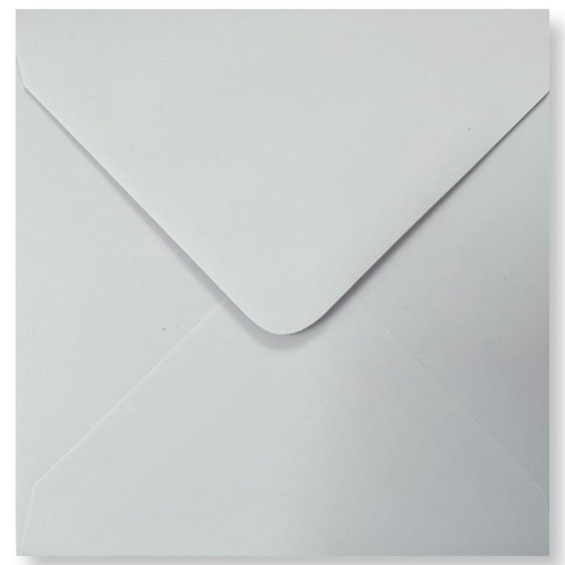 Cards & Crafts Square Envelopes - 13x13cm - 110g/sm (25, Light Grey)