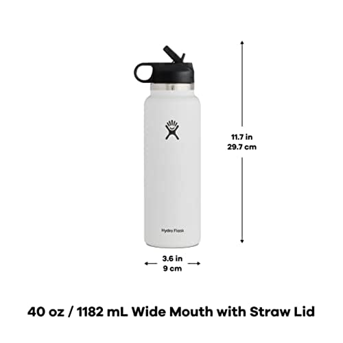 image for Hydro Flask Wide Mouth Straw Lid - Stainless Steel Reusable Water Bott