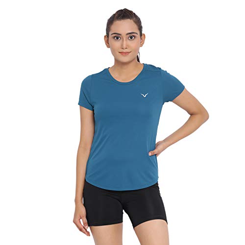 Image of Invincible Women's Trending Fashion Athleisure Open Back Top (Teal, Small)