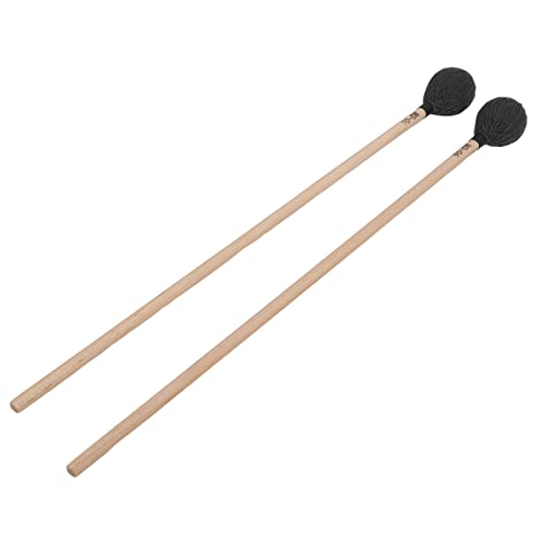 Keyboard Marimba Mallets, 1 Pair Soft Playing Yarn Head Mallet Replacement Comfortable with Maple Handle for Beginner for Percussion Instruments(black)