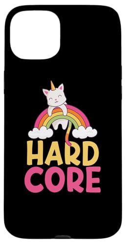Funny Colorful Hardcore Punk Rainbow Cat Unicorn Unicat �X�}�z�P�[�X iPhone 15 Plus �p