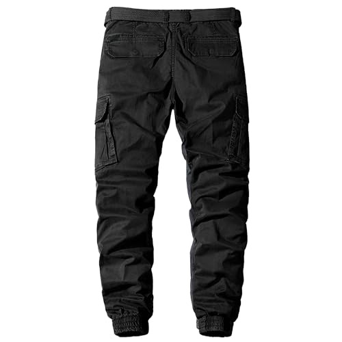Men's Mid Rise Cargo Pants Tapered Leg Tactical Joggers