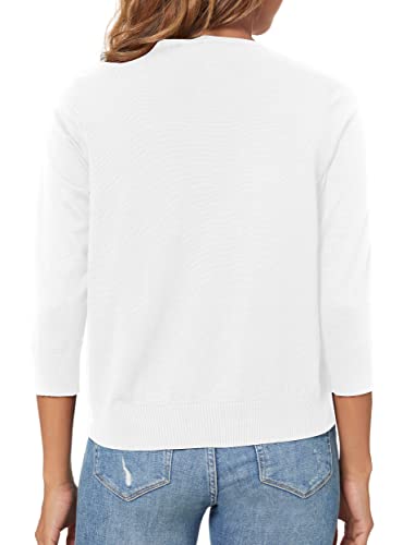 Urban Coco Women'S 3/4 Sleeve Shrugs Open Front Cropped Sweater Caidigan thumb #4