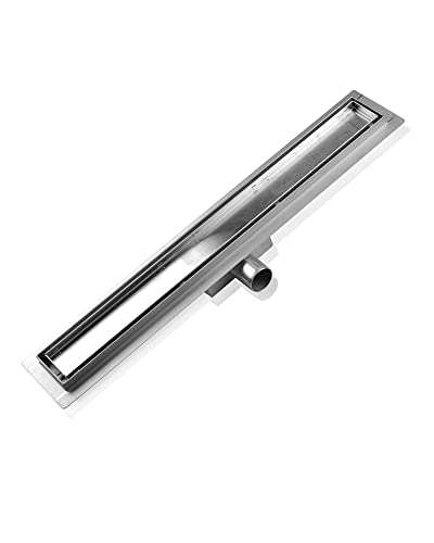 iYueMps Linear Shower Drain 600mm/24inch,Stainless Steel Invisible Bathroom Floor Drain Set,2in1 Double-sided,Tile Insert - Image 3