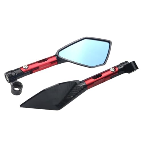 Universal New Motorcycle Rear View Mirror Sports Car Rearview Mirror CNC Aluminum Alloy Rear-View Mirrors Motorcycle Accessories(Red)