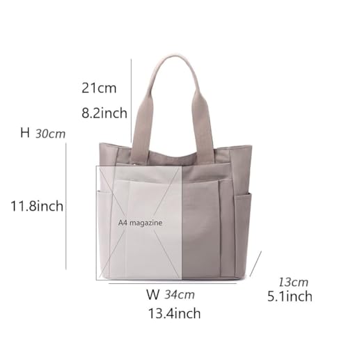 Bolso tote ligero de nylon para mujer con múltiples bolsillos miniatura 4
