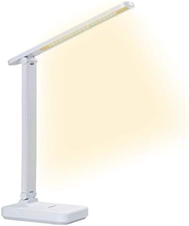 Miniatura 2 de Lámpara de escritorio LED inalámbrico recargable Mini USB Touch Switch Regulador de control de ajuste de color (blanco)