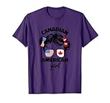 Half Canadian And American America Canada Usa Flag Kids Girl T-Shirt