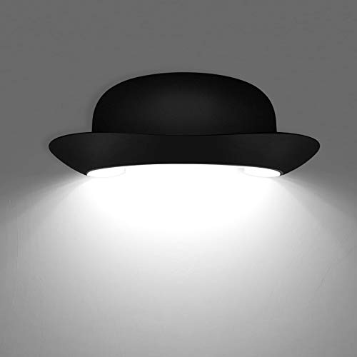 KAWELL 12W Creativo Moderno Applique da Parete LED Lampada da Parete Impermeabile IP65 Alluminio Lampada da Muro Interno Esterno per Camera da Letto Bagno Portico Corridoio Scale Soggiorno, Nero 6000K