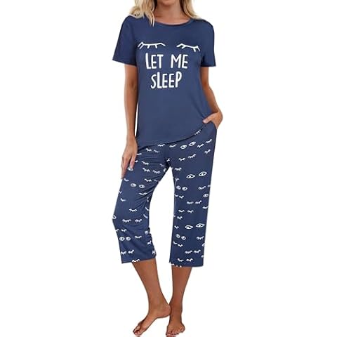 Ekouaer Women's Comfortable Blue Pyjama Set Cover