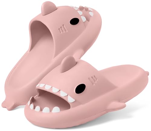 Gaatpot Shark Slides for Women and Men Thickness Summer Cute Cartoon Shark Slippers Non-Slip Open Toe Lightweight Sandals Casual Unisex Beach Shoes