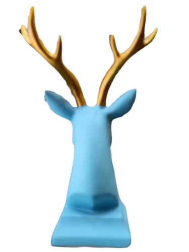 Image of AUGEN Polyresin Blue Deer Idol Statue Showpiece for Home Decor Decoration and Gifting (1 Piece,9830D)