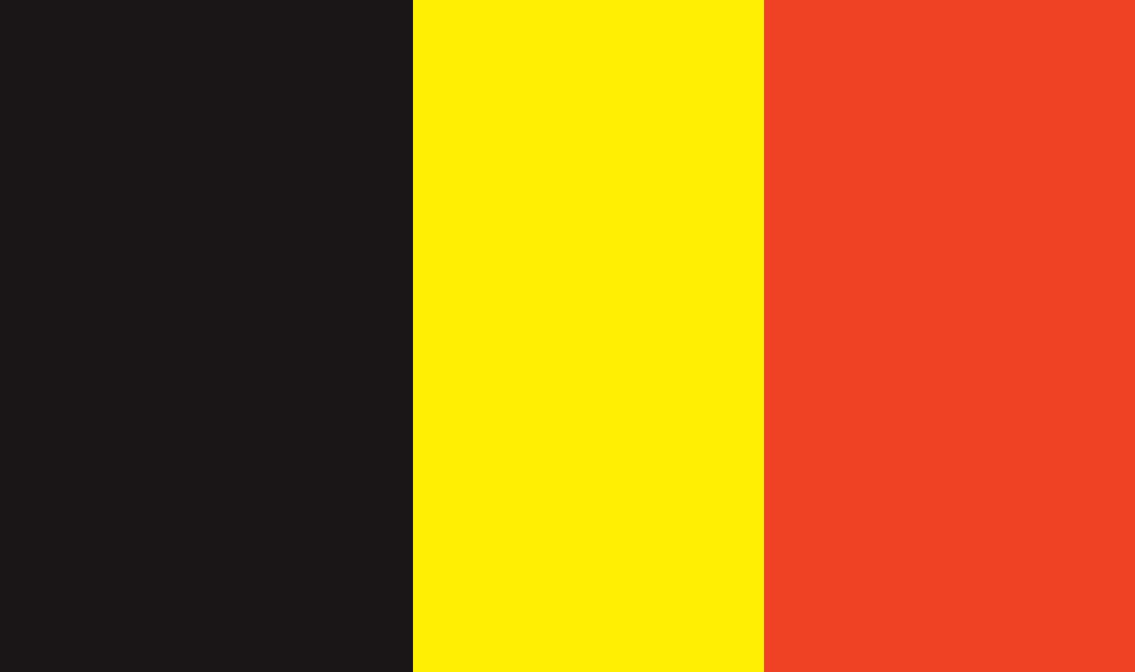 Drapeau de table Belgique - Drapeau national représentatif pour l'intérieur - Chromé - 42 cm