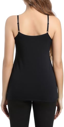 SUIEK Cotton Maternity Nursing Tank Tops Breastfeeding Cami Sleep Shirt