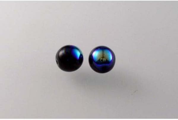 150pcs Round Pressed Beads 8 mm, Black Ab (23980-28701), Bohemia Crystal Glass, Czechia 11119001