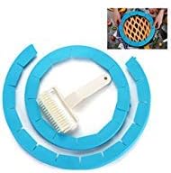 AOMGD 2pcs Adjustable Pie Crust Protector Shield + 1pcs Lattice Pie Cutter Roller, FDA Food Safe Silicone Pizza/Pastry Tools and Accessories,Fits 8" - 10.5" Rimmed Dish