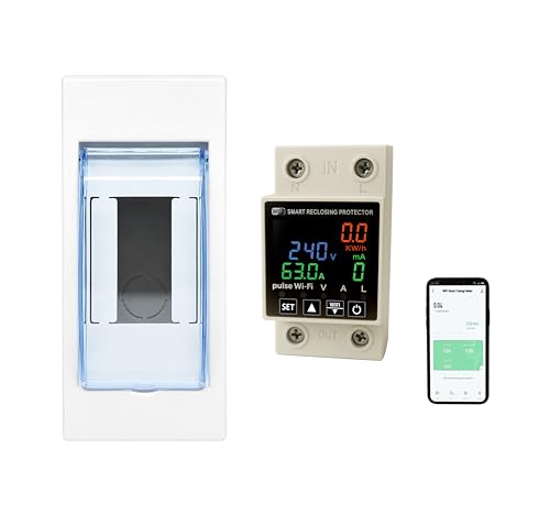 Image of YOKINS Smart Energy Meter 63A | WiFi Voltage, Current & Leakage Protector | Over /Under Voltage & Overload Protection | DIN Rail (YD-WiVA Meter With Weatherproof Mount)
