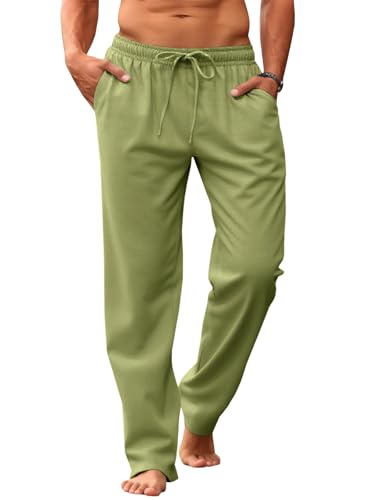Makkrom Mens Casual Pants Drawstring Elastic Waist