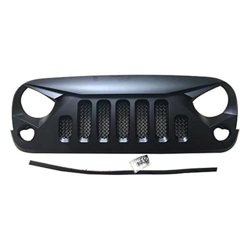 Parrilla Delantera 1 Rejilla Frontal Negra Mate Con Inserto De Malla Para Jeep Para Wrangler JK JKU 2007-2017 Rejilla Paragolpes