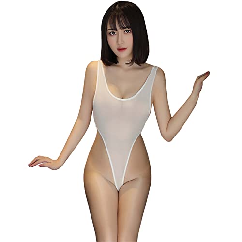 ハイレグ水着 スク水 水着 制服 スクール 服普段 勝負 ビキニ レオタード かわいい 可愛い セクシー 仮装 cosplay costume halloween 衣装 服 コスチューム 競泳水着風 女装 人気 コスプレ(ホワイト) - 画像1