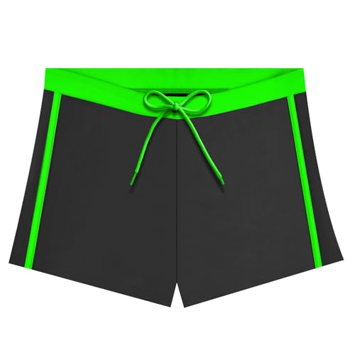 AYESY Badehose Jungen，Badeshorts Kinder mit Gefüttert Elastischer Bund Schwimmhose Schnelltrocknend Sommer Strand Boardshorts Schwimmshorts für Junge 7-14 Jahre (Schwarz-152)