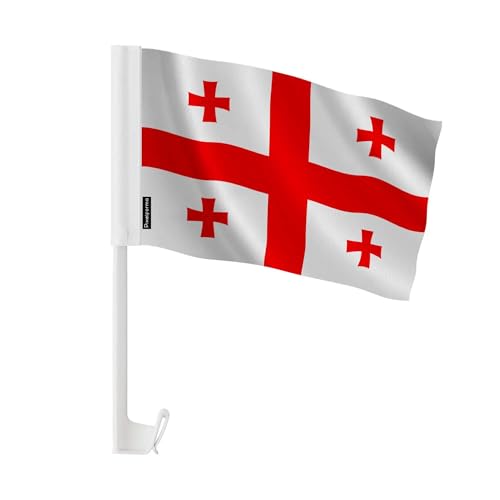 Drapeau voiture Géorgie de qualité supérieure en tissu polyester 30x45cm x50