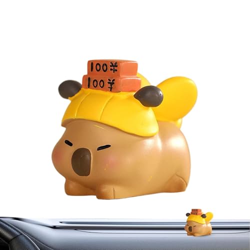 Figuras en miniatura de carpincho,Carpincho de resina en miniatura | Figuras de animales Carpincho,Lindas figuras pequeñas de carpincho, adornos de animales de carpincho de dibujos animados para estan