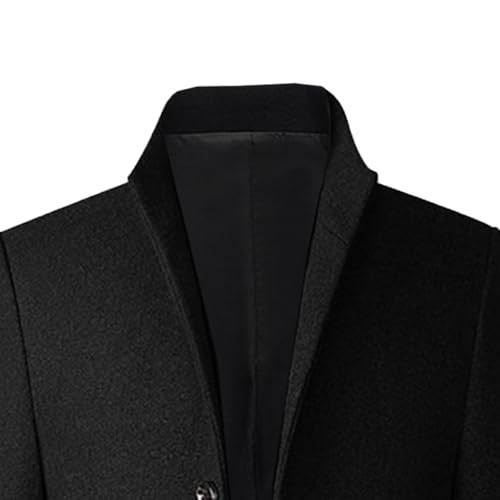 Maiyifu-GJ Men's Wool Blend Long Trench Coat Business Casual Single Breasted Pea Coats Quilted Lined Warm Winter Overcoat3