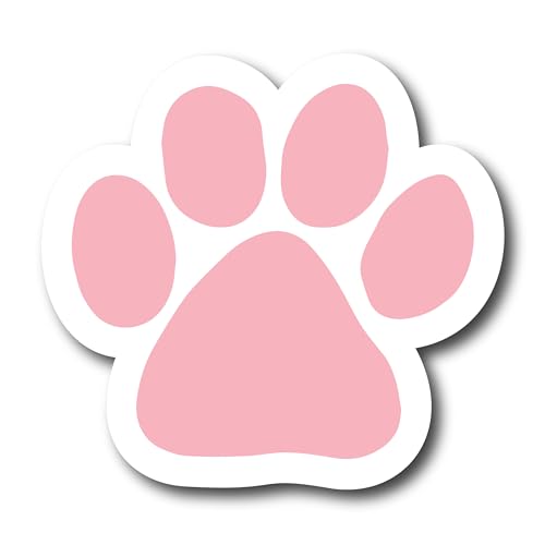 Image of Magnet Me Up Light Pink Paw Print Car Magnet - 5 inchx5 inch Heavy-Duty Weatherproof Vinyl, Magnetic Decal, Pet Lover Gift, Animal Rescue Support, Car, Fridge, Locker Decoration, Made in USA | Heavy duty magnetic decal for car, truck, SUV or fridge, full color UV printed
