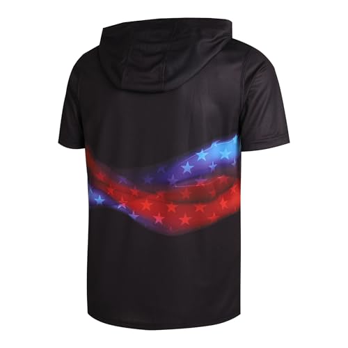 Pullonsy Men's Short Sleeve Hoodies Dry Fit Lightweight Soft Hooded T-Shirt Athletic Pullover Tops2