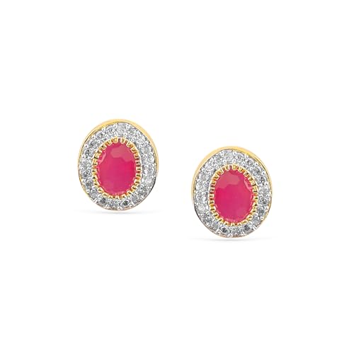 Image of Rubans Stud Earrings American Diamond Zirconia & Crystal Jewellery Gift for Women & Girls