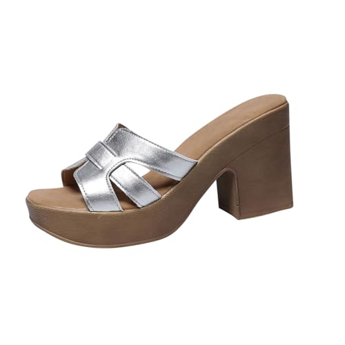 Sandales décontractées à bout ouvert pour femme avec semelle épaisse et talons tendance d'été