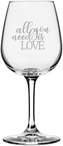 Love Is In The Air Valentine's Day Quotes Etched 12.75oz All Purpose Wine Glass