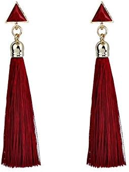 European and American National Wind Triangle Long Tassel Rope Wedding Earrings