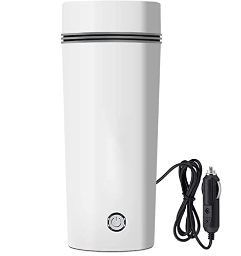 Image of Oshotto 12V Portable Electric Kettle Cup Stainless Steel Electric Kettle Auto Shut-off For Travel Camping, Road Trip Compatible with Honda Elevate (350ml) - White