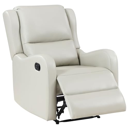Sillón reclinable giratorio cuero sintético crema miniatura 4
