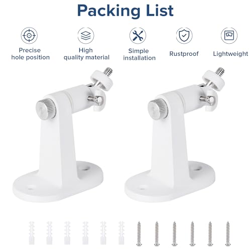 2Pack Adjustable Wall Mount Bracket Compatible with eufyCam 2C/2C Pro, 2/2 Pro, 3C/S300, 3/S330, for SoloCam C210/S220, Mounting Bracket for Your Home Security System with Perfect View Angle - White