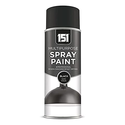 Unknown1 151 Multipurpose Black Satin Spray Paint - Multi-Surface Paint for Metal, Plastic, Brick, Wood, and Paper - Spray Paint For Interior and Exterior Use - 400ml (Pack of 1) Cover
