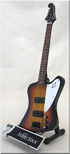 NIKKI SIXX Guitare Miniature avec médiator Thunderbird - Les Beatles, Paul McCartney, John Lennon, RIngo Starr, George Harrison NIKKI SIXX Guitare Miniature avec médiator Thunderbird – Image 3