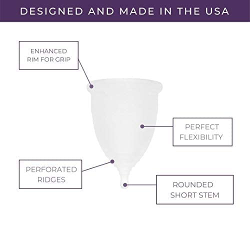 Image of USA Reusable Menstrual Cup for Women | 100% Medical-Grade Silicone, BPA-Free | US FDA Compliant | Leak-Proof, Easy-Open Design Protection for Up to 8-10 Hours | Travel-Friendly & Hygienic (Large Pack of 2)