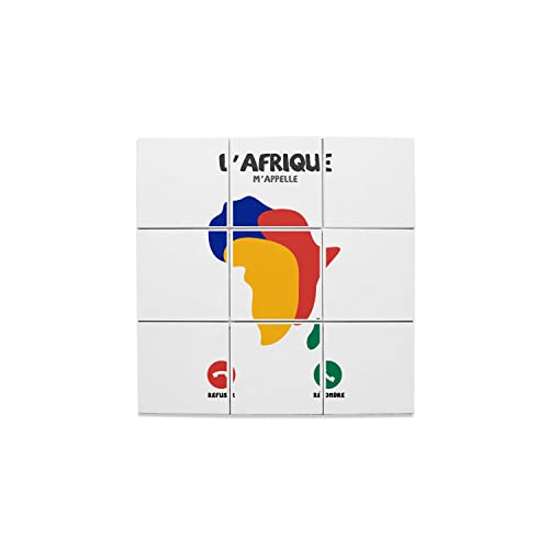 Carreaux céramique décoratifs Afrique lot de 9 plaques murales de 10,8 cm pour fresque voyage