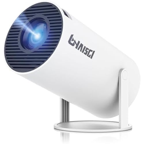 Mini Projector, 4K 1080P Support Portable Projector with Dual Band WIFI6 and Bluetooth 5.2 Android 13, Auto Keystone Correction, 180° Rotatable, 40"-150" Screen Video Projector